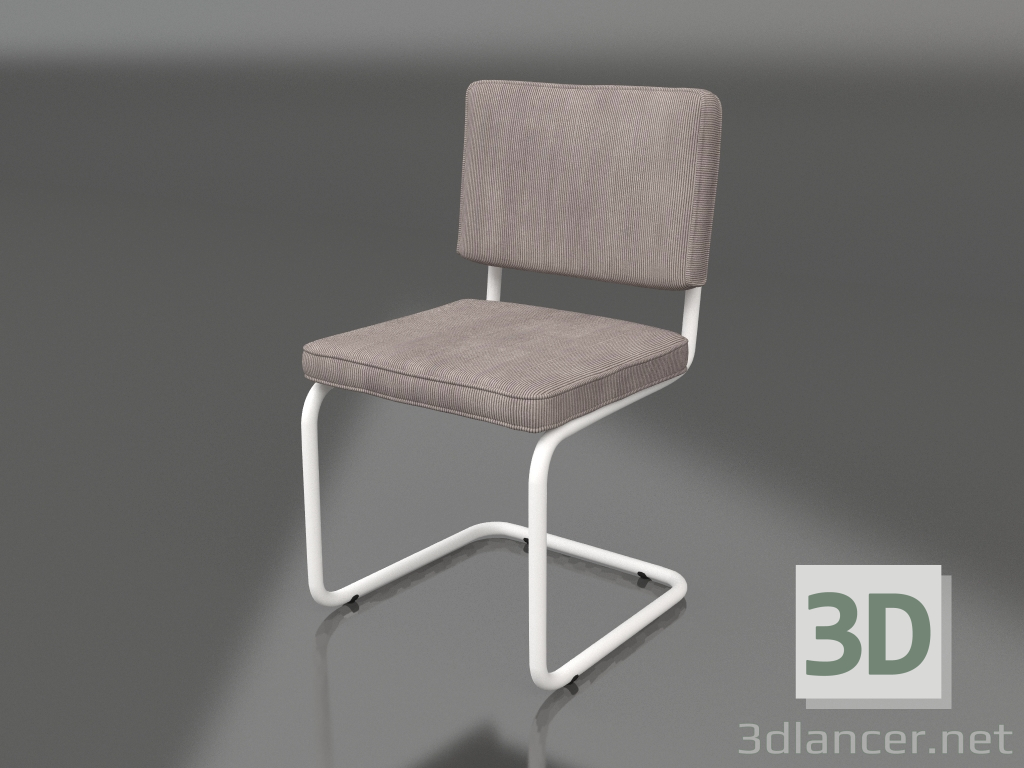 3d model Ridge Rib Chair (Cool Gray) - preview