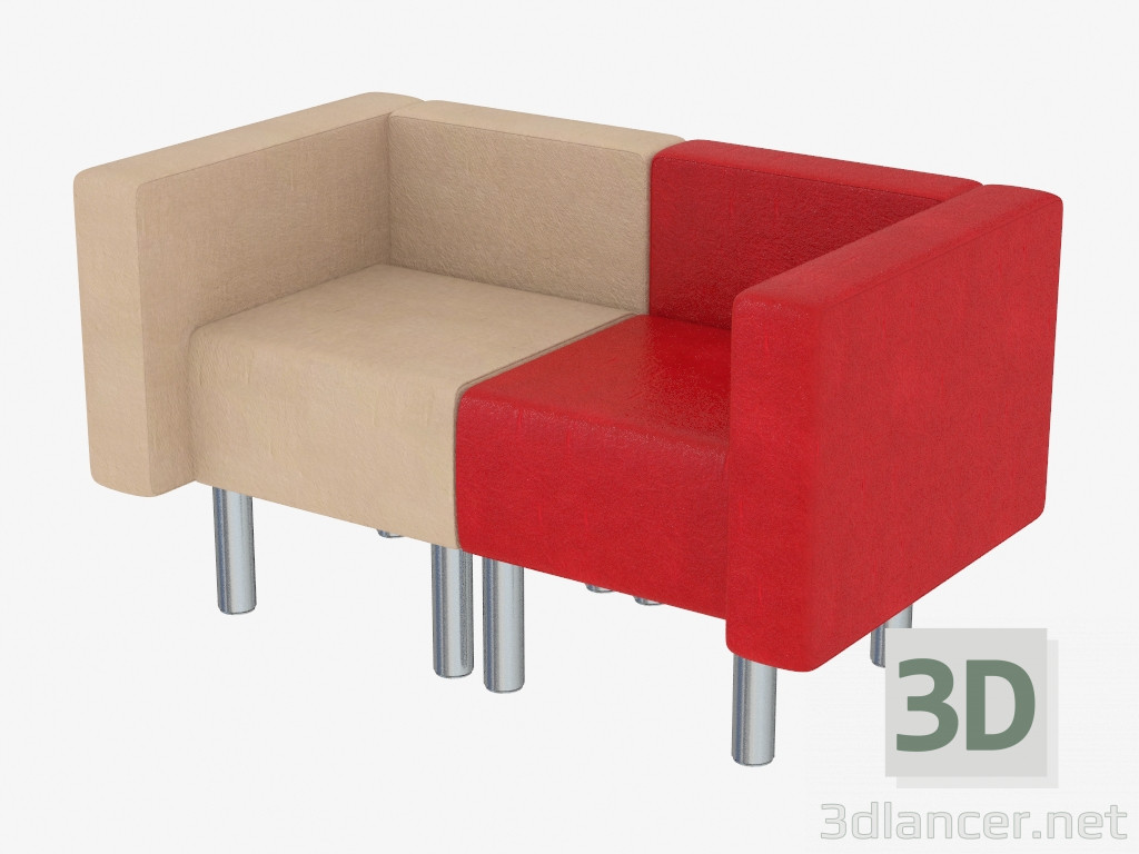 modèle 3D Fauteuil modulaire - preview