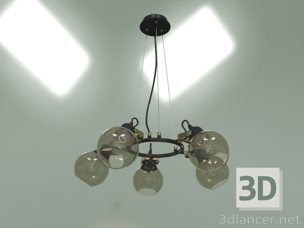 modello 3D Lampadario a sospensione Mateo 70119-5 (nero) - anteprima