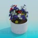 3D Modell Topf mit Blumen - Vorschau