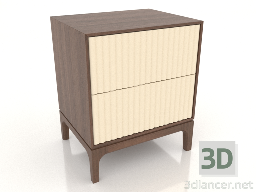modèle 3D Table de chevet FARGO 2 tiroirs avec façades fraisées (vanille, chêne tabac, option 4) - preview
