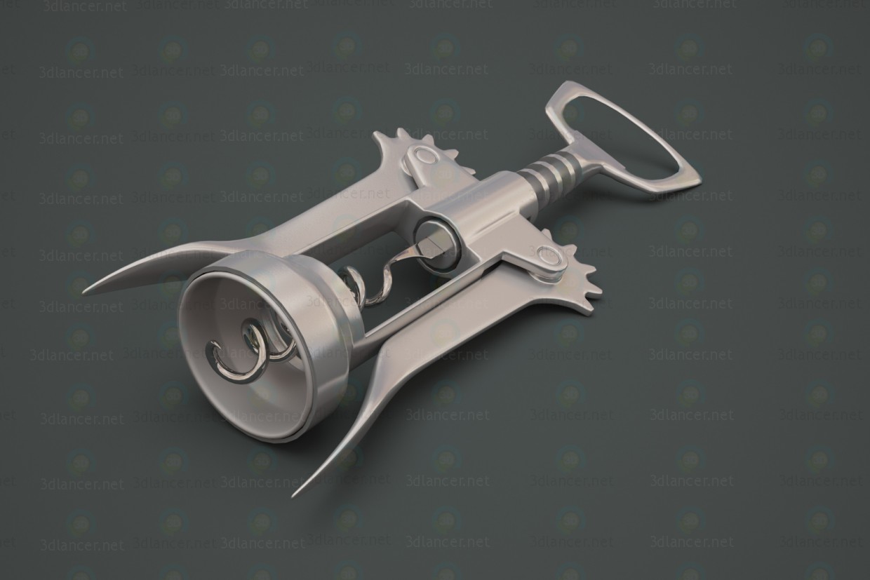 3d Double Wishbone corkscrew model buy - render