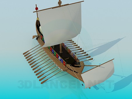 3d model Viking ship - preview