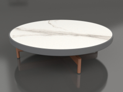 Table basse ronde Ø90x22 (Anthracite, DEKTON Aura)