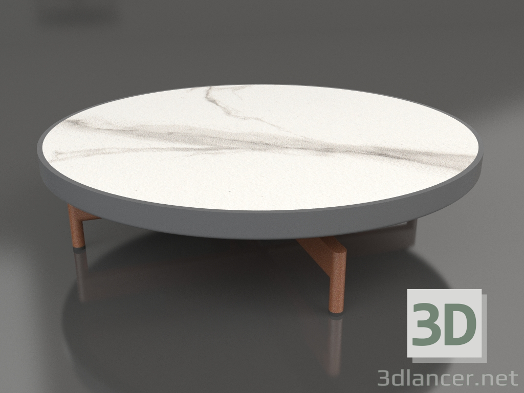 3d model Mesa de centro redonda Ø90x22 (Antracita, DEKTON Aura) - vista previa