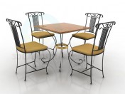 Table and four chairs