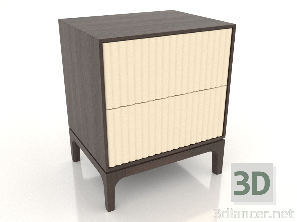 3D Modell Nachttisch FARGO 2 Schubladen mit gefrästen Fronten (Vanille, dunkle Eiche, Option 4) - Vorschau