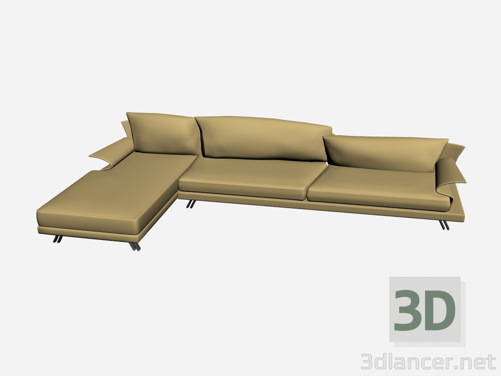 3d model Sofá Super roy angolare 5 - vista previa