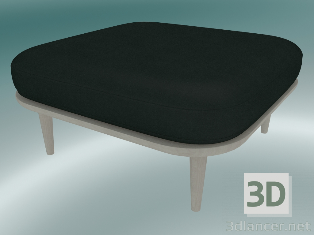 Modelo 3d Pufe Fly (SC9, 80x80 H 40cm, carvalho oleado branco com veludo 1 floresta) - preview