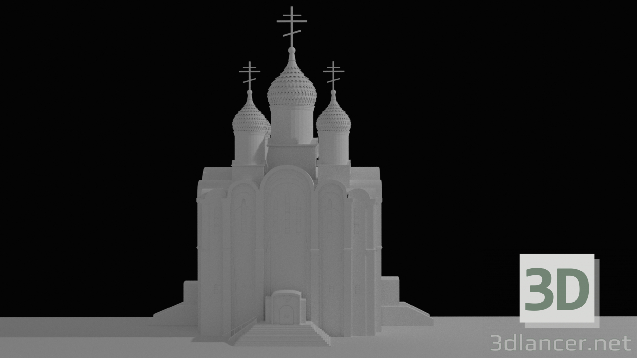 3d модель Православный собор – превью