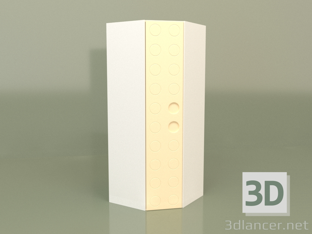 3D Modell Eck-Kindergarderobe (Creme) - Vorschau