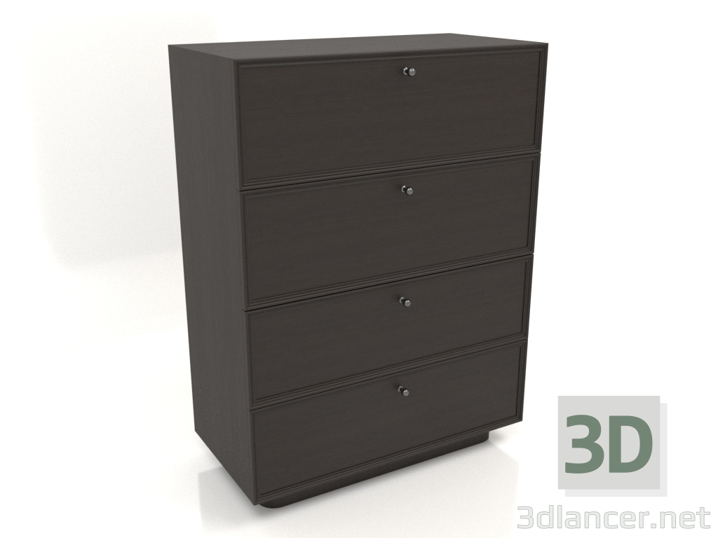 3d model Cómoda TM 15 (800x400x1076, madera marrón oscuro) - vista previa