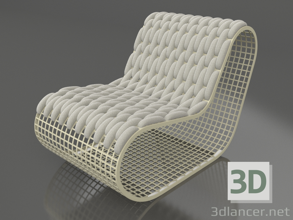 modèle 3D Fauteuil club (Or) - preview