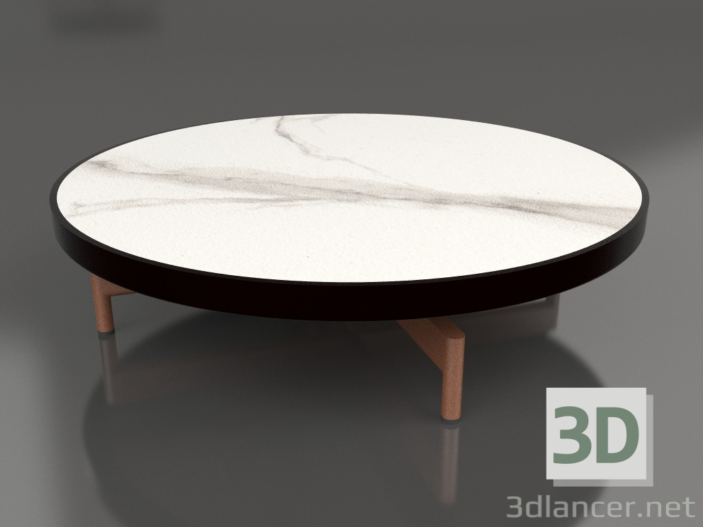 modello 3D Tavolino rotondo Ø90x22 (Nero, DEKTON Aura) - anteprima