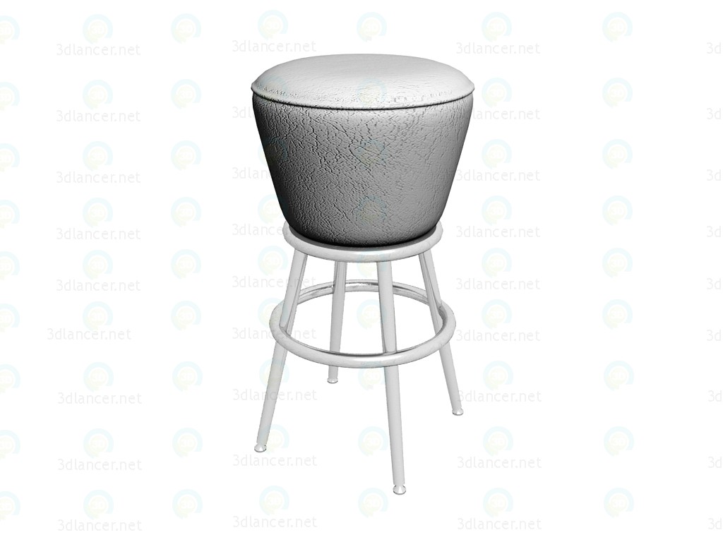 3d model Bar silla dama roca, blanco - vista previa