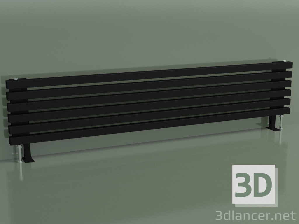 Modelo 3d Radiador horizontal RETTA (6 seções 1800 mm 40x40, preto fosco) - preview