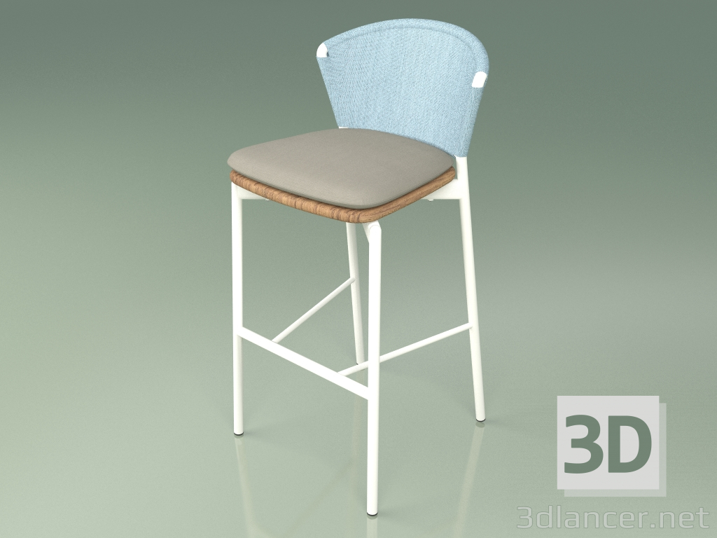 modèle 3D Tabouret de bar 050 (Ciel, Métal Lait, Teck) - preview