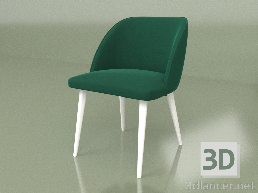 3d model Silla Teo (patas blancas) - vista previa