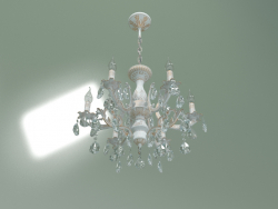 Lustre de suspensão 3345-6 (branco com ouro - Strotskis de cristal transparente)