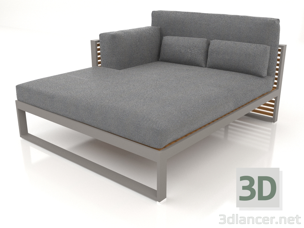 3d модель Диван модульний XL, секція 2 ліва, висока спинка, штучне дерево (Quartz grey) – превью