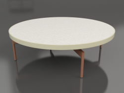 Table basse ronde Ø120 (Or, DEKTON Sirocco)