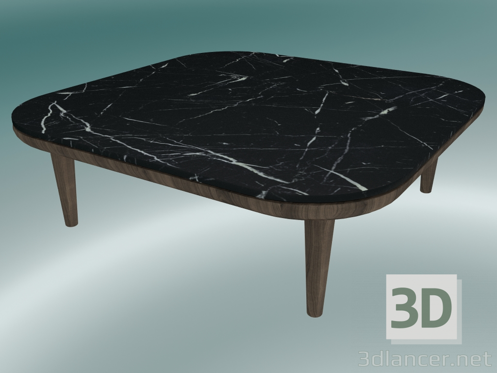 3d модель Стіл кавовий Fly (SC4, H 26cm, 80х80cm, Smoked oiled oak base with honed Nero Marquina Marble) – превью