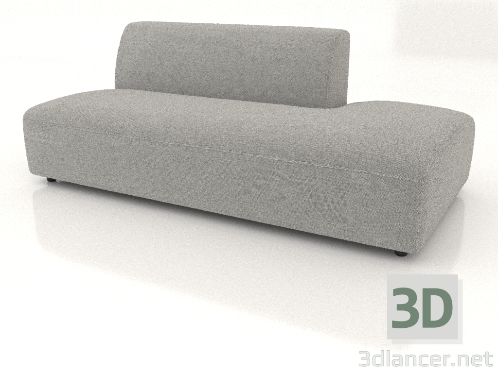 3d model Sofa module 1 seater (L) 120 extended to the right - preview