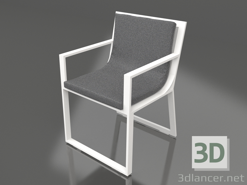 modèle 3D Chaise de salle à manger (Blanc) - preview