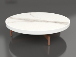 Mesa de centro redonda Ø90x22 (Branco, DEKTON Aura)