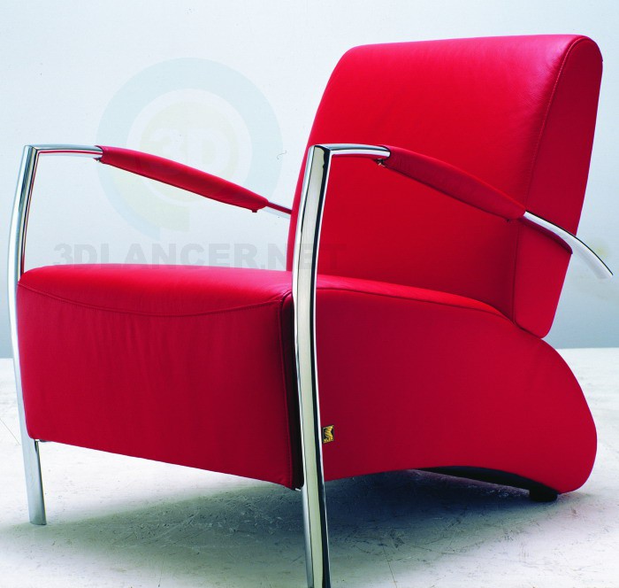 modèle 3D Chaise rouge - preview