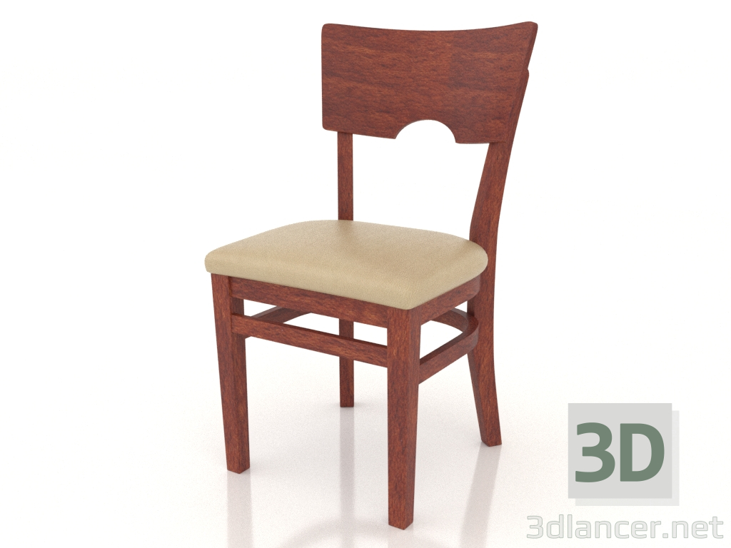 modèle 3D Chaise York (Cognac) - preview