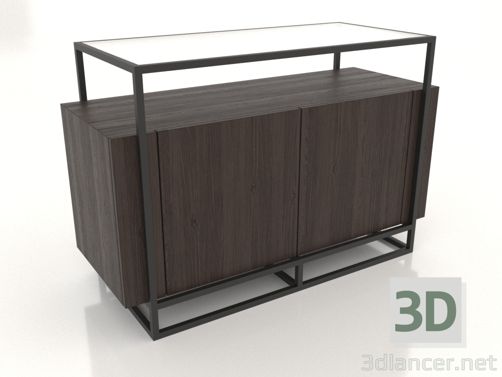 3d model Cómoda 2 (fresno nogal) - vista previa