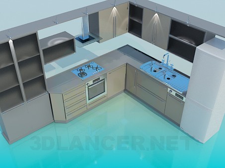 modello 3D Cucina High Poly - anteprima