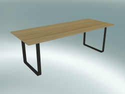 Mesa 70/70, 225x90cm (Roble, Negro)