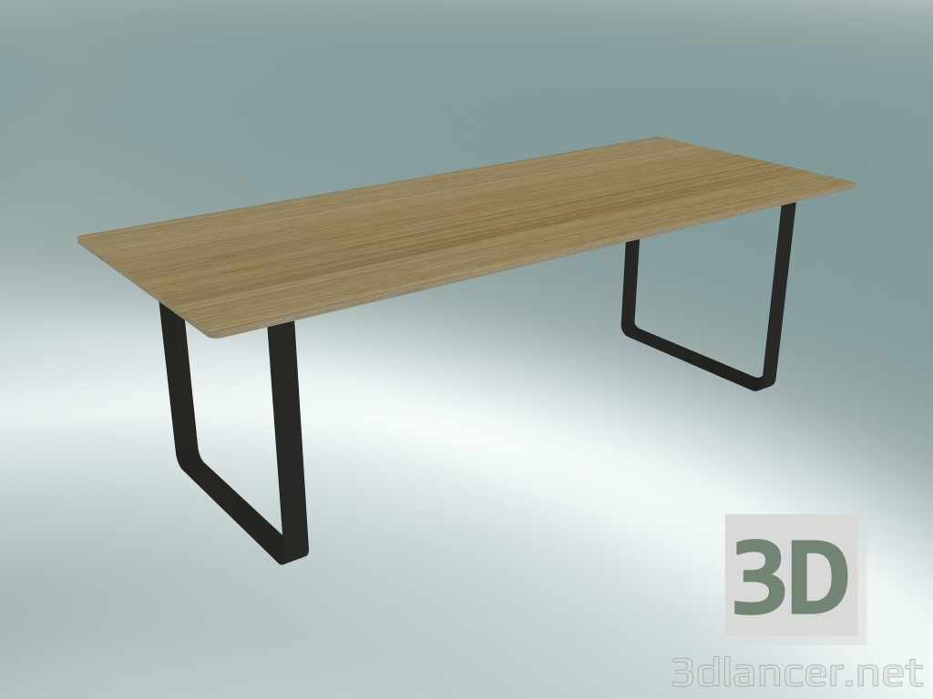 3D modeli Tablo 70/70, 225x90cm (Meşe, Siyah) - önizleme