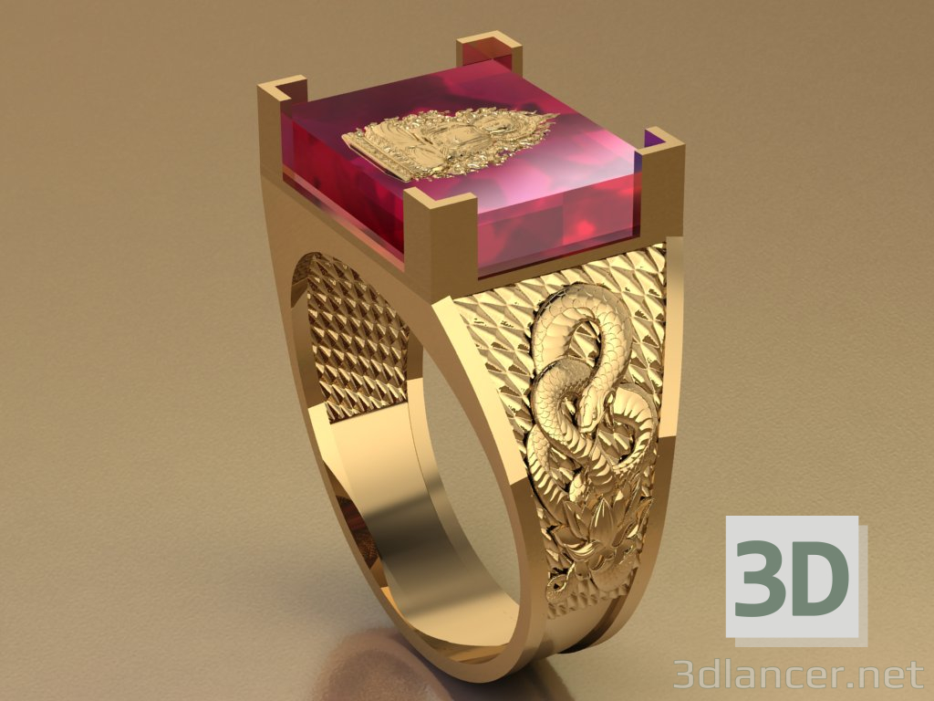 modèle 3D de bague bouddha acheter - rendu