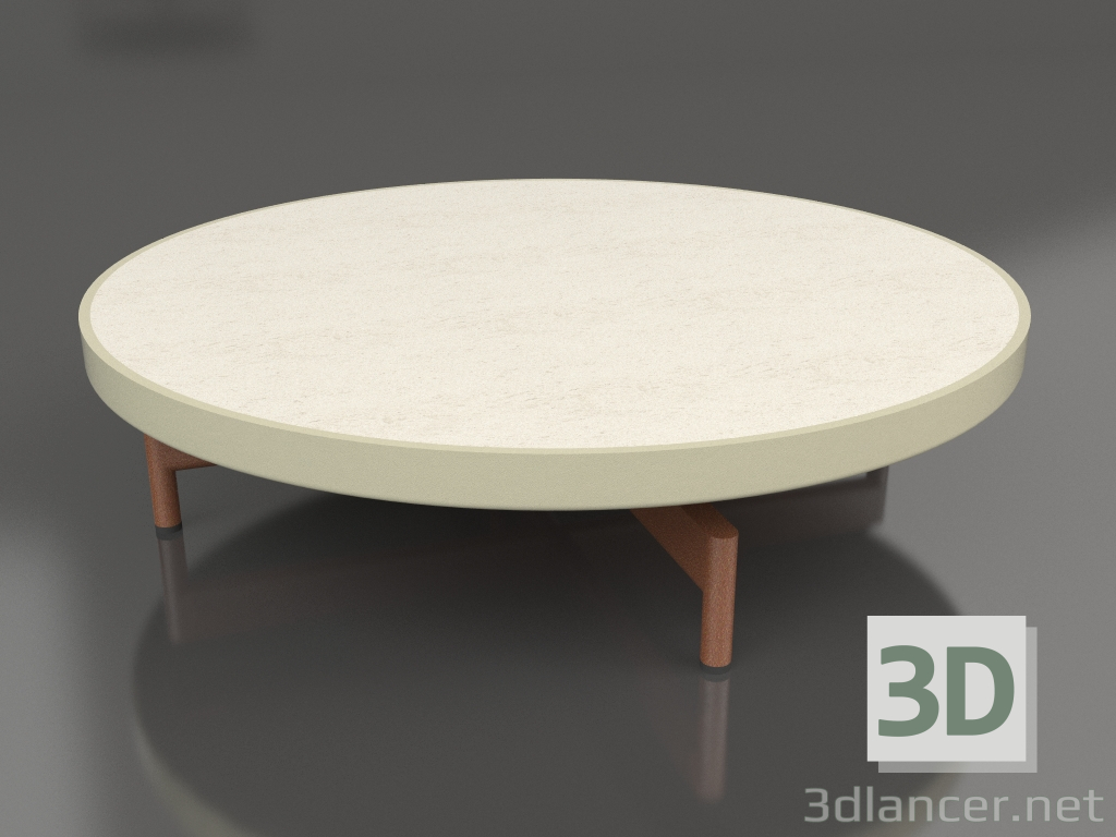 3d модель Стіл журнальний круглий Ø90x22 (Gold, DEKTON Danae) – превью