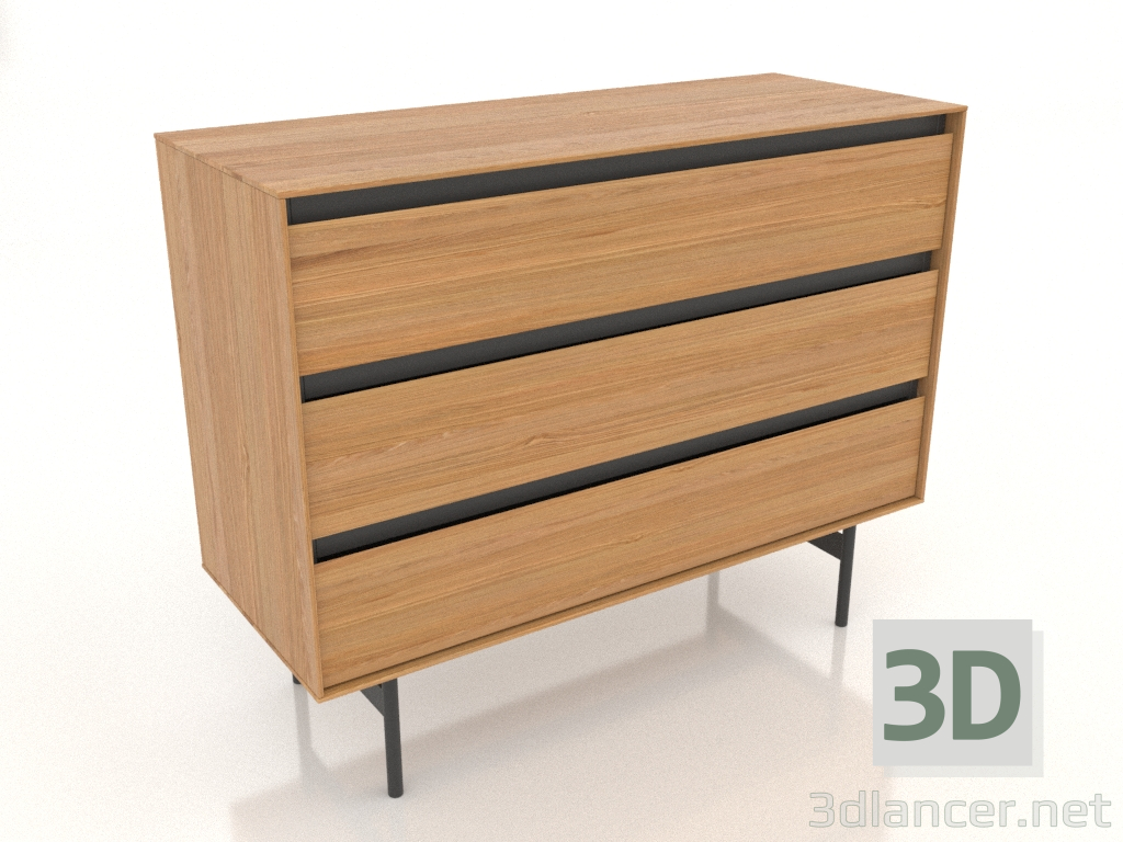 3d model Chest of drawers 1000x400 mm (natural oak) - preview