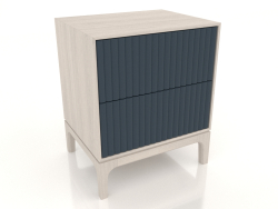 Table de chevet FARGO 2 tiroirs avec façades fraisées (cobalt foncé, chêne blanchi, option 4)