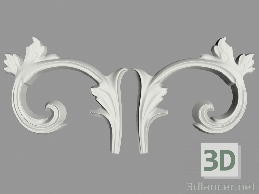 3d model Decoración de pared (F66) - vista previa