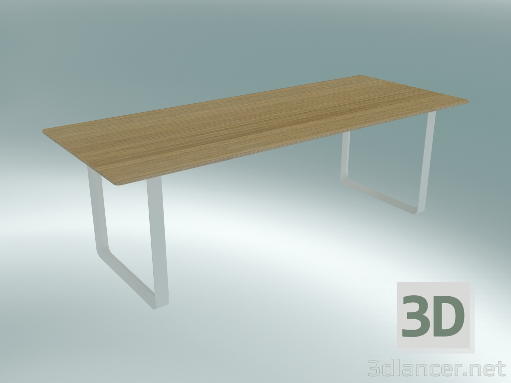 3D modeli Tablo 70/70, 225x90cm (Meşe, Beyaz) - önizleme