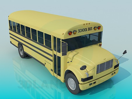 Modelo 3d Ônibus escolar - preview