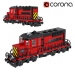 modèle 3D de Train Locomotive Lego rouge acheter - rendu