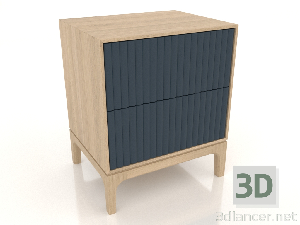 3d model Bedside table FARGO 2 drawers with milled facades (dark cobalt, lightened oak, option 4) - preview 3d model Bedside table FARGO 2 drawers with milled facades (dark cobalt, lightened oak, option 4) - preview
