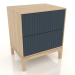 3d model Bedside table FARGO 2 drawers with milled facades (dark cobalt, lightened oak, option 4) - preview