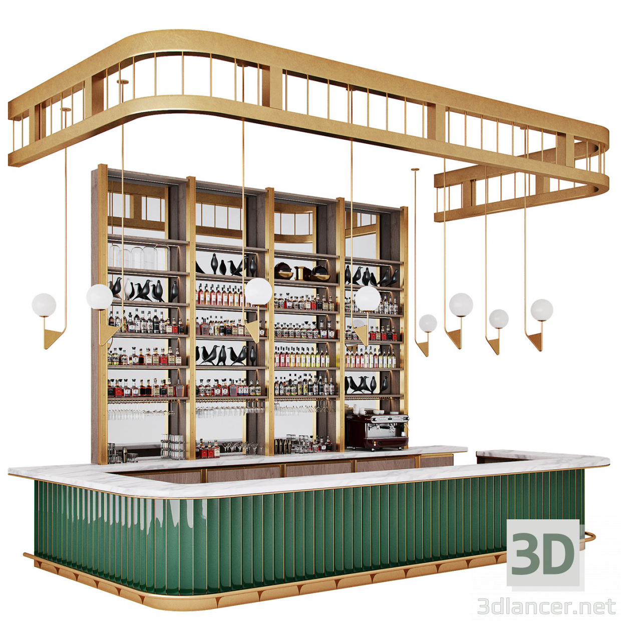 modèle 3D Comptoir de bar - preview