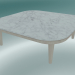 modello 3D Tavolino Fly (SC4, H 26cm, 80x80cm, base in rovere oliato bianco con marmo bianco Carrara levigato) - anteprima