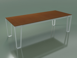 Outdoor dining table InOut (933, White Lacquered Aluminum, Teak Slats)