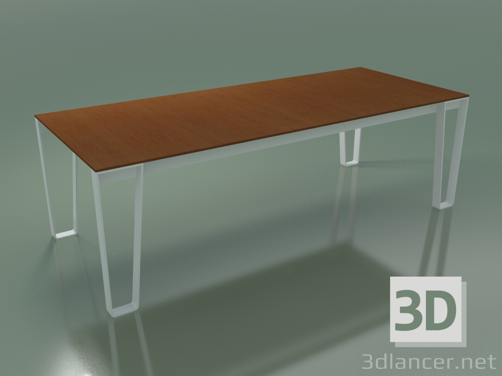 Modelo 3d Mesa de jantar ao ar livre InOut (933, Alumínio lacado branco, ripas de teca) - preview