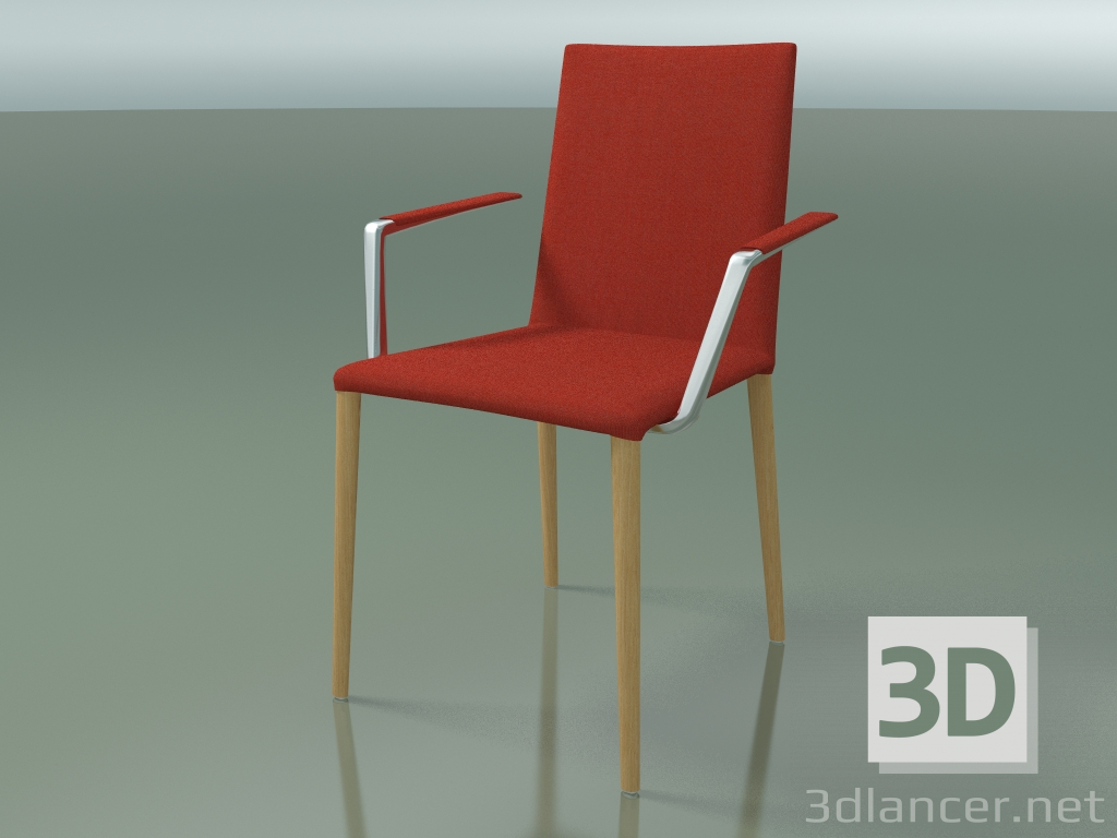 modello 3D Sedia 1708BR (H 85-86 cm, con braccioli, con rivestimento in tessuto, rovere naturale L22) - anteprima